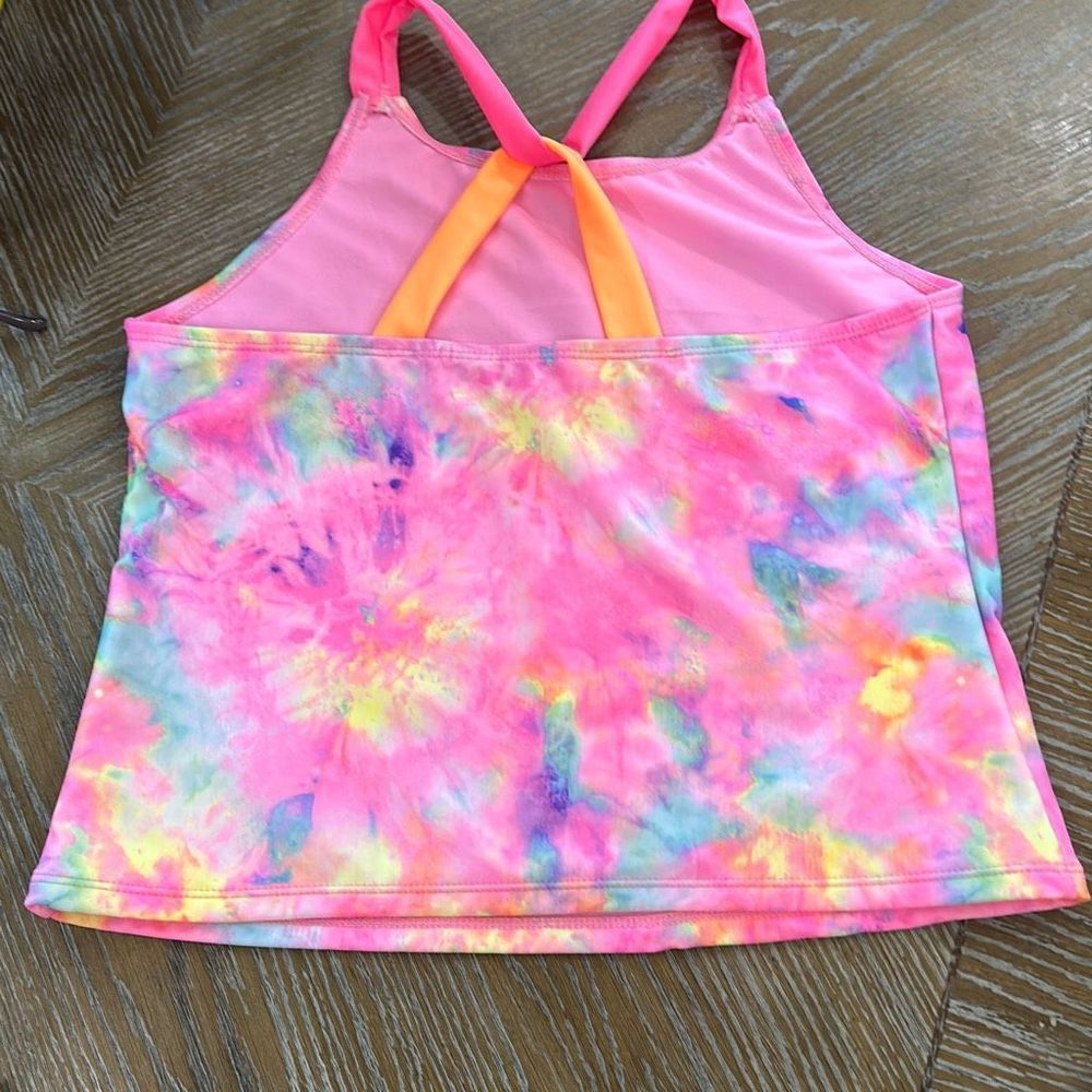 3/$25 Unicorn Tie Dye Rainbow Swim Tankini XXL 18 l Strappy Colorful Butterly - Picture 8 of 8